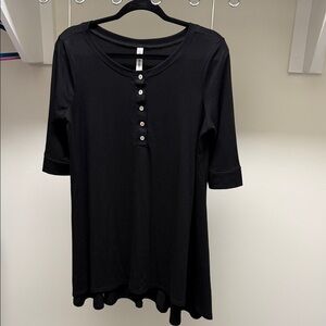 Black Button-Down Women's Tunic